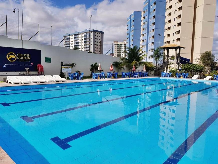 Flat Golden Dolphin Grand Hotel - Quarto E Sala Com Roupa De Cama E Banho - Piscinas 24H Caldas Novas Esterno foto